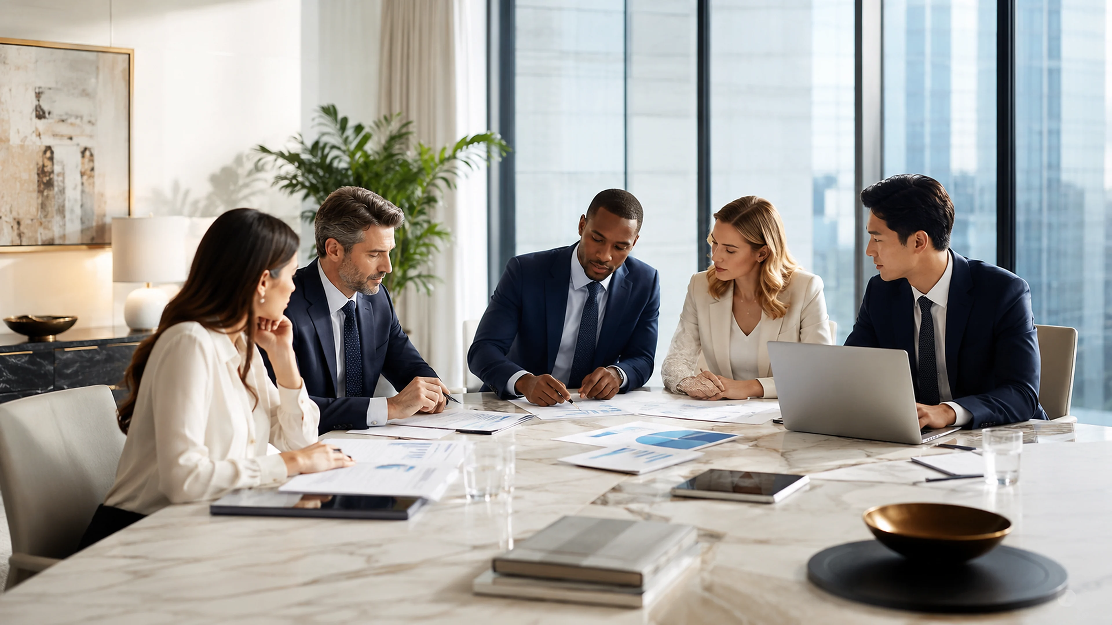 Representative commercial advisory and negotiation meeting