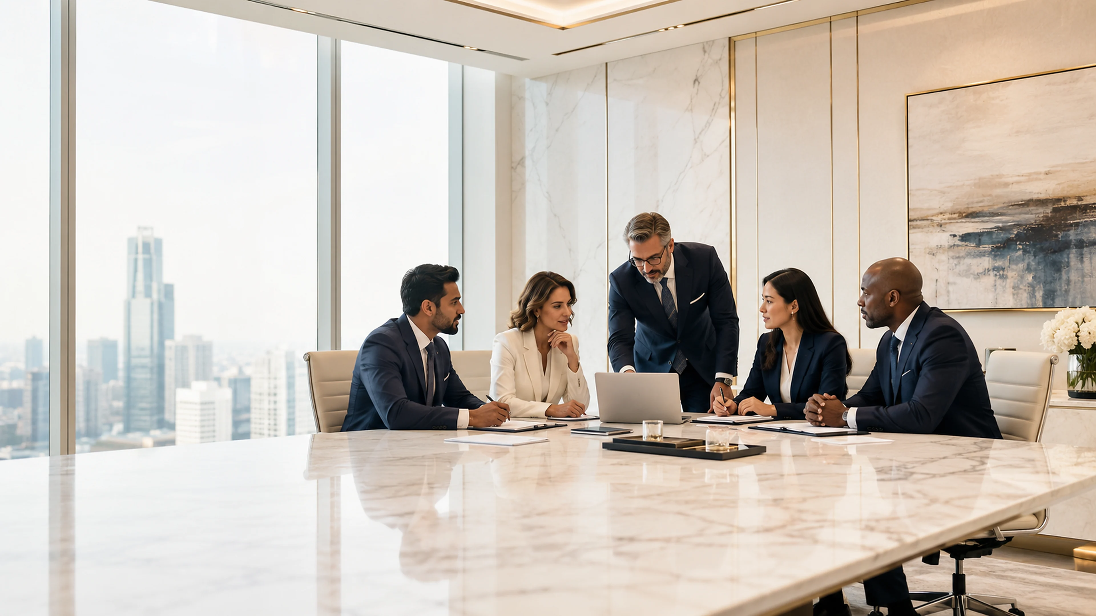Representative executive contract negotiation and commercial strategy meeting